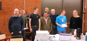 Delar av tävlingsorganisationen under Schack4ans distriktsfinal 2014